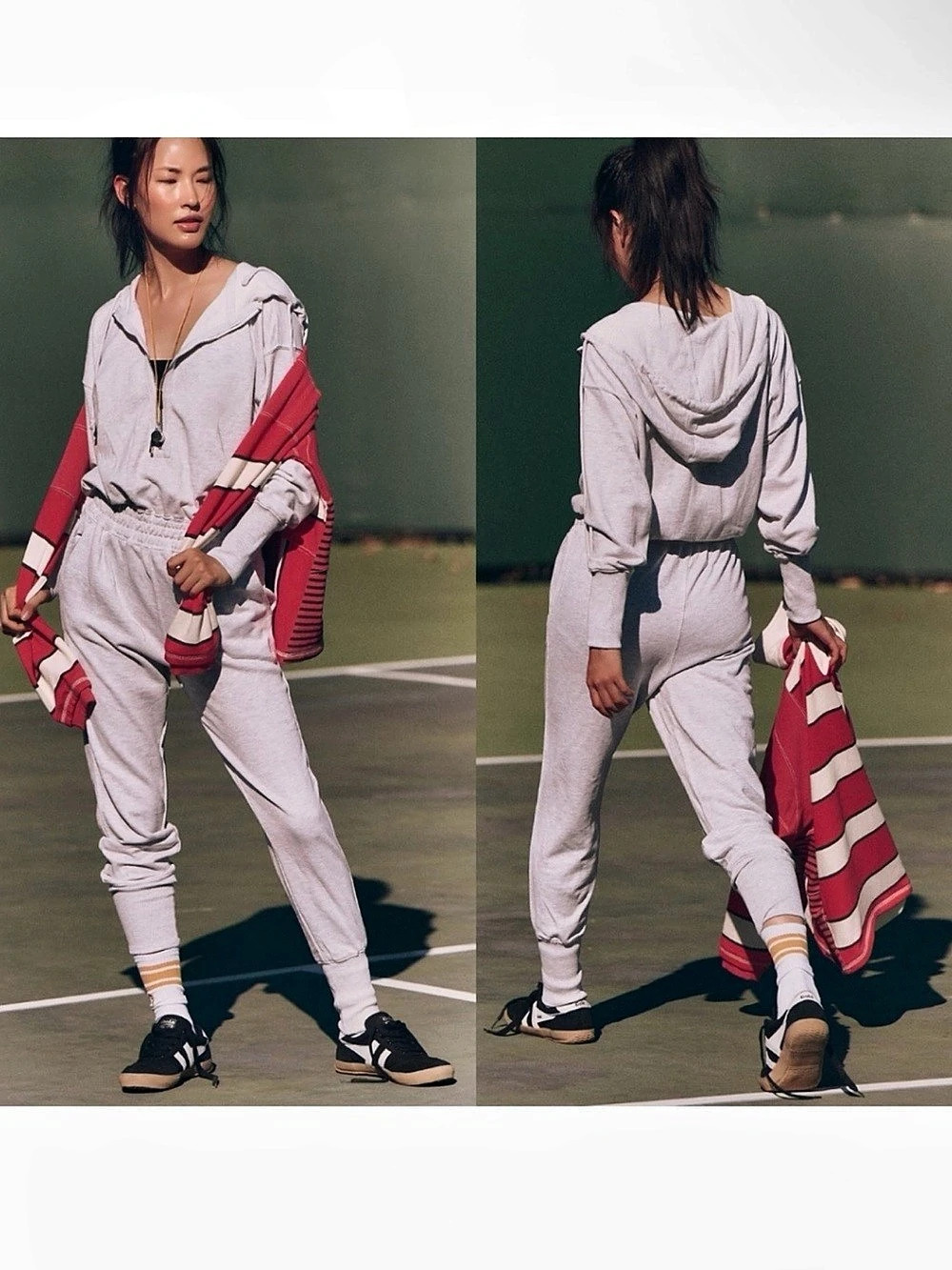 Free People Training Day Jumpsuit in White Heather